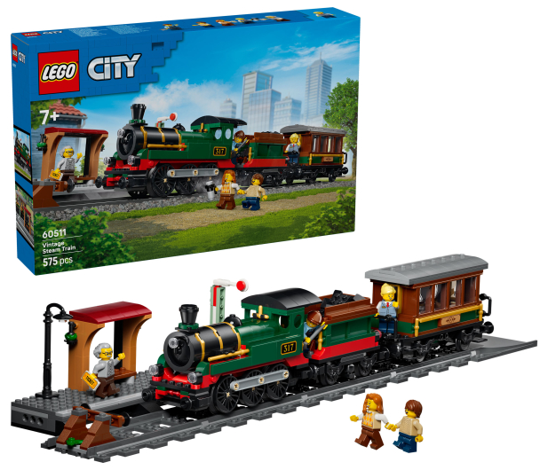 LEGO CITY 60511 Retro pociąg z lokomotywą parową - 1529822 - zdjęcie 2